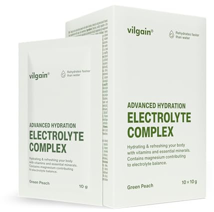 Vilgain Electrolytes - 100 g (10 x 10 g) - zur Unterstützung der Hydratation und des Elektrolytgleichgewichts, lösliches hypotones Getränk, in Beuteln zur einfachen Anwendung und einfachen Dosierung