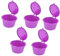 Qukaim Lot de 5 capsules de café réutilisables de 50 ml avec cuillère pour machine à café DOLCE GUSTO, tasses à capsules rechargeables, accessoires pour machine à café, violet