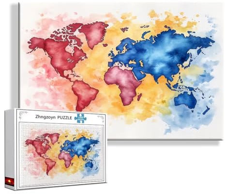 5000 Piece Jigsaw Puzzles for Adults World Map Colorful Jigsaw Puzzle Large 156 x 105 cm, Educational Mastermind Game for Adults Women Men, 2025 Family Difficult Challenge, Gift Box Packaging N-7