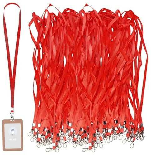 50 Pezzi 45Cm Laccio Da Collo Cordino Con Metallo Gancio Girevole, Laccetti Porta Badge Nylon, Ufficio Cordino Da Collo, Cordino Per Porta Badge Per Portachiavi Carta D'Identità E Titolare Della Carta