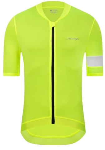 Moxilyn Herren Fahrrad Kurzarmtrikot MTB Radtrikot Kurzarm Rennrad Shirts Fahrradbekleidung 4 Taschen Full Zip mit 4 Taschen