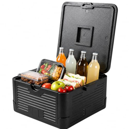 Zenselect Faltbar styroporbox, Styroporbox Groß, Thermobox Styropor mit Integrierter Deckel Multifunktional Kühlbox Transportbox für Camping Picknicks Lebensmittel Transport