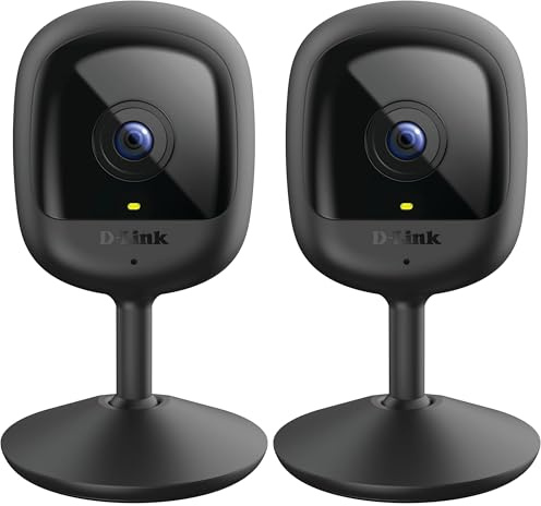 D-Link DCS-6100LHV2 mydlink Full HD Wi-Fi Camera (Nachtsichtfunktion, Bewegungs- und Geräuscherkennung, 2-Wege Audio, Cloud/SD Recording, WPA3, Alexa, Google Assistant) (Packung mit 2)