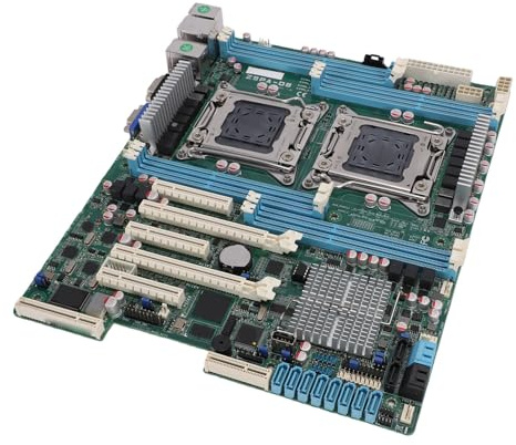 Bewinner Placa Base para Estación de Trabajo, Soporte Dual Socket R LGA 2011 para E5 2600 V1 V2, Chipset C602 con Ranuras PCIe 3.0 8xDDR3 de 256 GB, para Entrenamiento y Virtualización