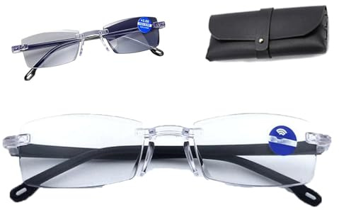ToatlHeal Adaptive Flüssigkristall Fokus Brille, Intelligente Dual-Fokus-Brille, selbstanpassende, farbwechselnde Anti-Blaulicht-Presbyopie-Brilles, Sport-Multifokal-Lesebrille für Damen und Herren