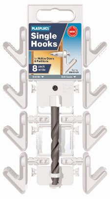 Plasplugs SSH551US Single Hook Installation Kit - White Cd/8 (Pack of 10)