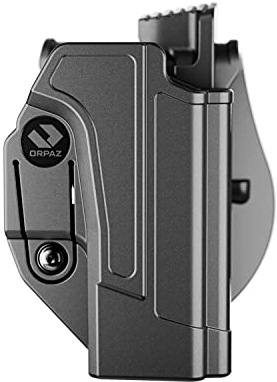 Orpaz C-Series G19 Holster Compatible with Glock 19 Right Hand OWB Holster, Level II Retention, Thumb Release Paddle Holster - Unisex - Will Secure Your Handgun with a Tactical Appearance
