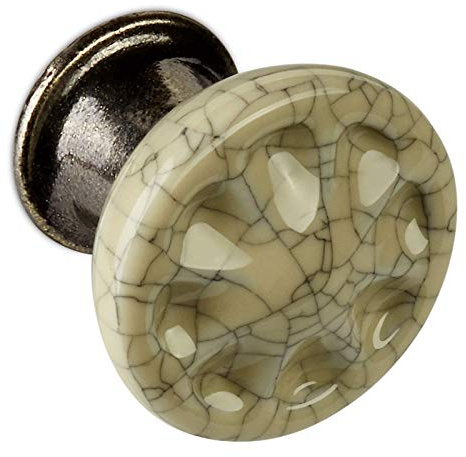 SOTECH Meta Porzellanknopf Porzellangriff Krakeliert Bronze Ø 33 mm