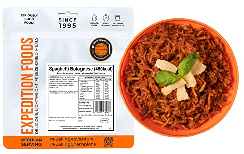 EXPEDITION FOODS Spaghetti Bolognese (Single Serving / 450KCAL) | Freeze-Dried Camping & Hiking Food