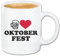Reifen-Markt Kaffeetasse I LOVE OKTOBERFEST - WIESN - MÜNCHEN - VOLKSFEST - CANNSTATTER WASEN Keramik 330 ml in Weiß