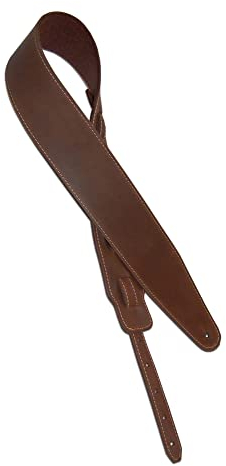 Shaman BJ2 Ledergurt für E-Gitarre und E-Bass (verstellbar von 128 cm bis 149 cm, Breite: 7,5 cm, heimisches Leder) braun