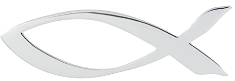 FISCH AUTOAUFKLEBER ICHTHYS (Fisch) – 3D-Effekt – ca. 8 x 2,5 cm – CHRISTLICHES SYMBOL für Auto, Tür oder Möbel – Selbstklebend, wetterfest & lichtbeständig – MaMeMi Markenqualität