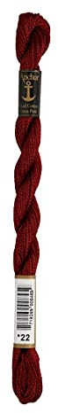 Anchor Perlgarn Stärke 5 4585000-00022 dunkelrot Stickgarn, 100 % Baumwolle, 5g Strängchen