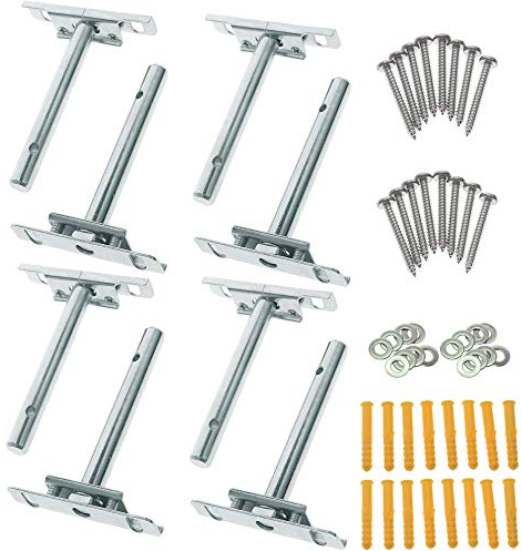 BIGTEDDY - Soporte flotante ajustable para estante ciego, soporte invisible, montaje oculto para pared del hogar, plateado (paquete de 8)