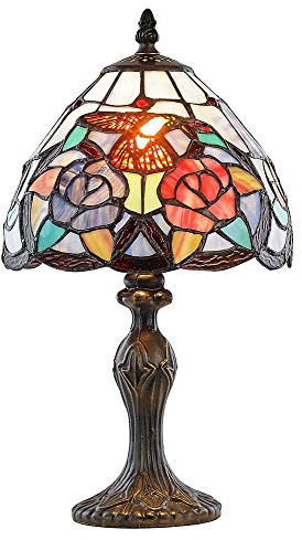Humming Bird Tiffany Lamp with Colourful Stained Glass Shade by Happy Homewares
