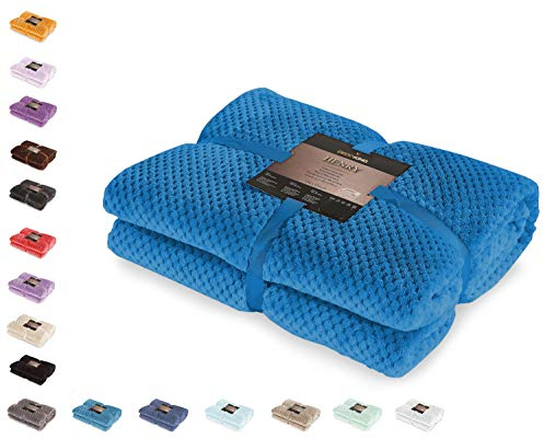 DecoKing Kuscheldecke 150x200 cm Indigoblau Decke Microfaser Wohndecke Tagesdecke Fleece weich sanft kuschelig skandinavischer Stil dunkelblau Henry