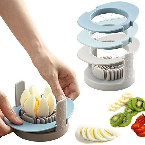 Ruibo Cortador de fresas con cables de corte de acero inoxidable para cortar huevos duros, multicolor