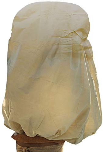 AFP Winterschutz Vlieshaube Strong beige, 200 x 240cm 100g/qm extrem stark – Kübelpflanzensack Gartenvlies atmungsaktiv Olivenbäume, Palme Frostschutz/Reißverschluss / 2 Jutesäckchen gratis