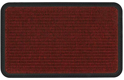 Carpido Fußmatte Außen & Innen - 40x60 cm - Rot Linien - Sauberlauf Türmatte rutschfest - Schmutzfangmatte sehr strapazierfähig - Fussmatte aussen Stufen