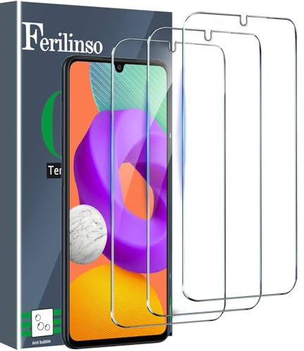 Ferilinso [3 Pièces] Verre Trempé pour Samsung Galaxy M22/ A32 4G/ A31, Protection écran Samsung Galaxy M22/ A32 4G/ A31 [Compatible avec Le Coque] [9H Dureté] [Anti-Rayures] [sans Bulles]