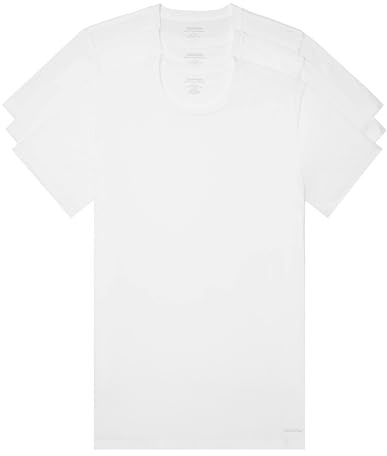 Calvin Klein Men's Cotton Classics 3-Pack Undershirts, 3 WHITE - CREWNECK, XL