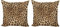 ABAKUHAUS Leopard-Druck Kissenbezug Set (2Stück), Wildtierhaut, doppelseitiges Digitaldruckdekor mit Reißverschluss, 45 cm, Pale Braun Schwarz