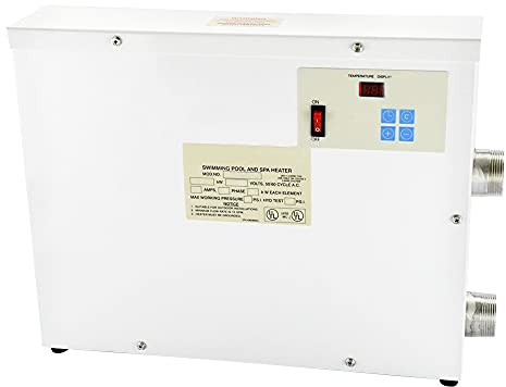TGHY Schwimmbadheizung 5.5kW 9kW 11kW 15kW Elektrischer Poolheizungen Thermostat für Oberirdischen Einbaupool 220V Digitale Spa-Wasserbadheizung für max. 10CBM Pool,5.5kw