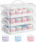 SG Traders Reusable Cupcake Carrier with Handle, 3 Tier Bake Cake Holder, 36 Muffin Cases Stackable Cake Caddy, Baking Cup Cake Boxes Cupcake Cases, Plastic Storage Box with Adjustable Compartments