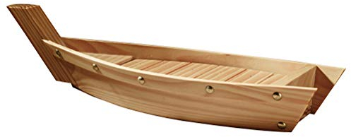 CGLQX Barca di Sushi in Legno Piatto, Fatto A Mano Modello di Barca di Legno di Conservazione degli Alimenti Vassoio Box, Adatto per La Casa/Ristorante/del Partito (33 x 15 x 6 cm)