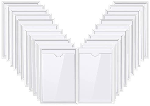 50 Stück Selbstklebetaschen Transparent für Einsteckschilder Klarsichthüllen Zum Kleben | Kartenhüllen Wasserdicht | Parkausweis-Inhaber-Ticket, Rechtecktaschen für Dokumente, Prospekte, Flyer, Fotos