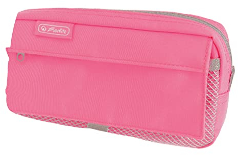 herlitz 50039036 Faulenzer mit 2 Außentaschen, Neon pink, 1 Stück