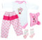 ZIYIUI Reborn Puppenkleidung, Rosa Herz Puppenkleidung 4er Set,Für Stehpuppen 50 - 55 cm,Vier Jahreszeiten Komfortable Puppenkostüme