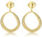 ADRAMATA Ohrring Clip für Damen Gold Ohrclips Damen Ohne Ohrlöcher Großer Runder Wassertropfen Baumelnde Ohrringe Matt Gehämmert Geometrische Ohrringe Fake Earrings Gold Ohrringe Non Piercing