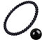 EUMENIDES Damen-Armband mit Naturstein - Turmalin, Tigerauge, Obsidian, Achat-Kristall, QUALITÄT A, 7,2 Zoll, 4/6MM (Schwarzer Turmalin-Armband, 6MM)
