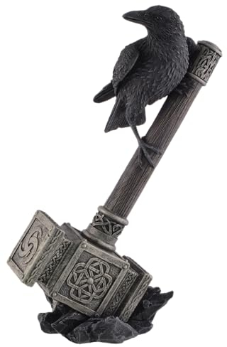 VOGLER Joh. Vogler GmbH Rabe Munin auf Thors Hammer, von Hand coloriert, aus Kunststein,766-7897