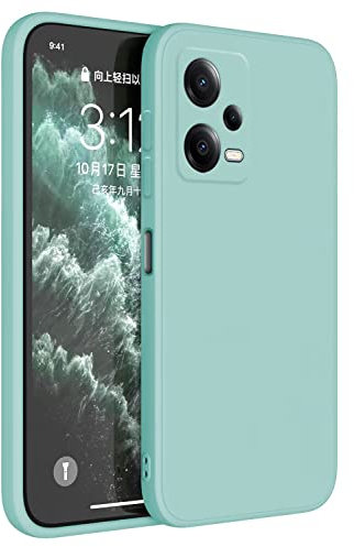 Topme Funda para Poco X5 5G / Redmi Note 12 5G (6.67 Inches) Carcasa Caja Case Estuche, Funda Protectora de Piel de Silicona TPU - Cian Claro