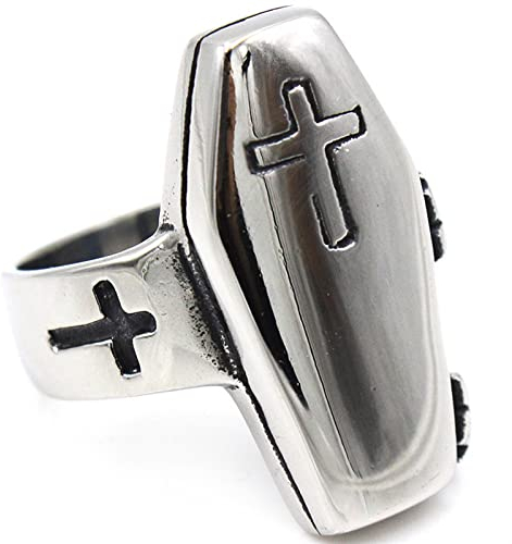 BARASH Sarg Ring Titan Stahl Ring Sterling handgefertigter Sarg Ring Handgemachter Schmuck (Color : 13)