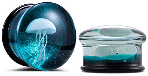 COOEAR 1 Paar Mode Drop Ohrringe Blau Expansive Cosmic Star Ohr Piercing Plugs 8mm bis 25mm.