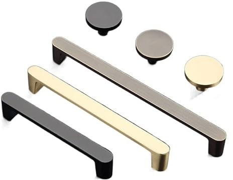FASOLI Reiner Messingknopf Küchenschrankgriffe Schranktürgriffe Schubladenknöpfe Modern Gold Schwarz Kaffee Möbelbeschläge 1pc (Color : Black 96mm)