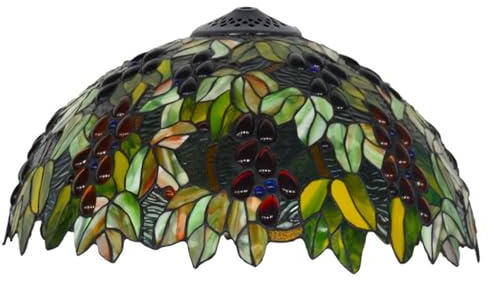 BOTOWI 18 Pouces Abat-Jour en Raisin de Remplacement Abat-Jour de Lampe en Verre teinté Style Tiffany Accessoires pour Lampes de Table, Lampes à Suspension, Lampes de Sol