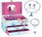AdelDream Spieluhr Schmuck Schmuckkästchen (5 Schmucksets) Box kleines Mädchen Tochter und Lady Freund Geschenk Geburtstagsgeschenk (Drei Schichten Meerjungfrau blau)
