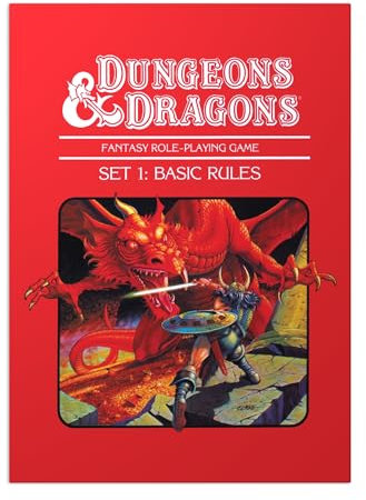 Displate Offiziell Dungeons And Dragons MetallPoster Magnetische Befestigung Inklusive Lizenziert Bilder Hochwertiges Poster Vintage Art - Set 1 Basic Rules 45 cm x 32 cm