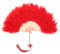 sourcing map Feather Hand Fan Red Vintage Folding Fan with Chinese Knots Feather Fan Handheld for Halloween Party Wedding Dancing Decoration