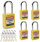 Bwintech 5 Pcs 38MM Candado de seguridad amarillo diferente con llave para bloqueo y etiquetado de estaciones y dispositivos de bloqueo y etiquetado