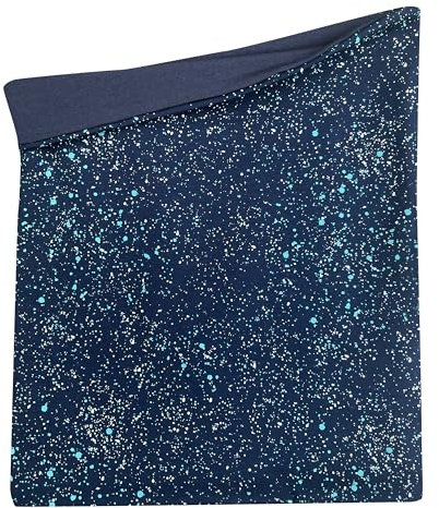 Wollhuhn Kinder Long Loop MAXI Halswärmer/Schlupf-Schal Extra Lang Jungen/Mädchen Viele Motive 20240201 (Baumwolljersey, Galaxy Blau)
