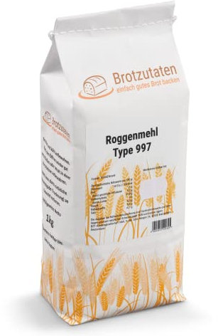 Brotzutaten 3 x 1 kg Roggenmehl Type 997 I helles Roggenmehl, ideal zum Brotbacken I perfekt für helle Mischbrötchen und Brote