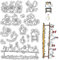 craspire Hühner Klare Stempel Hühner Cartoon Tier Wiederverwendbarer Poststempel Transparente Silikonstempelsiegel Für Die Erstellung von Journalen Und Karten Dekorieren DIY Scrapbooking Fotoalbum