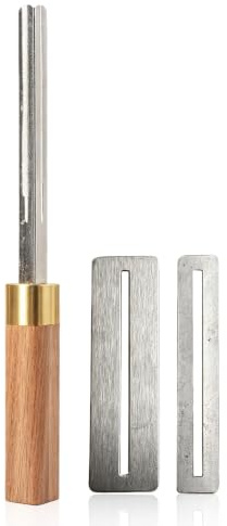 Lima per Incoronare i Tasti della Chitarra, Lima per Medicazione per Coronatura Tasti in Legno a 4 Slot e Liuteria con 2 Pellicole Protettive Strumenti per Riparazione Chitarra Acustica Elettrica