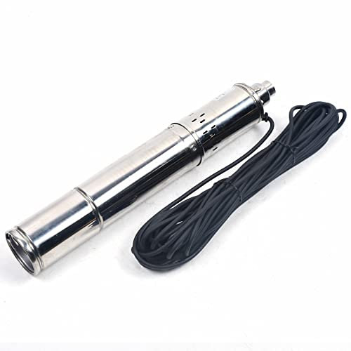 220V 500W Pompe Immergee Pour Puit Profond Pompe Submersible Pompe à Eau Profonde Flow of 2850rpm,Made of Stainless Steel,Fonctionnement à Faible Bruit,Pour Village,Family,Farm
