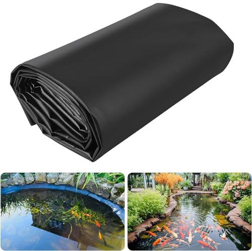Dtyubfg Pond Liner 3 x 9 m 4 x 6 m 7 x 8 m 10 x 15 m Black HDPE Pond Liners Waterproof Sealing Film Pond Membrane Swimming Pond Film Garden Pond Tarpaulin for Water, Garden, Streams